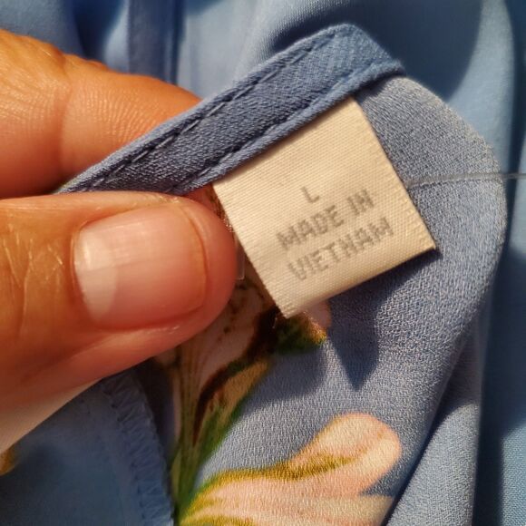 New York And Company Blue Floral Wrap Maxi dress Size Large NWT Reg $79.95 - Picture 8 of 11